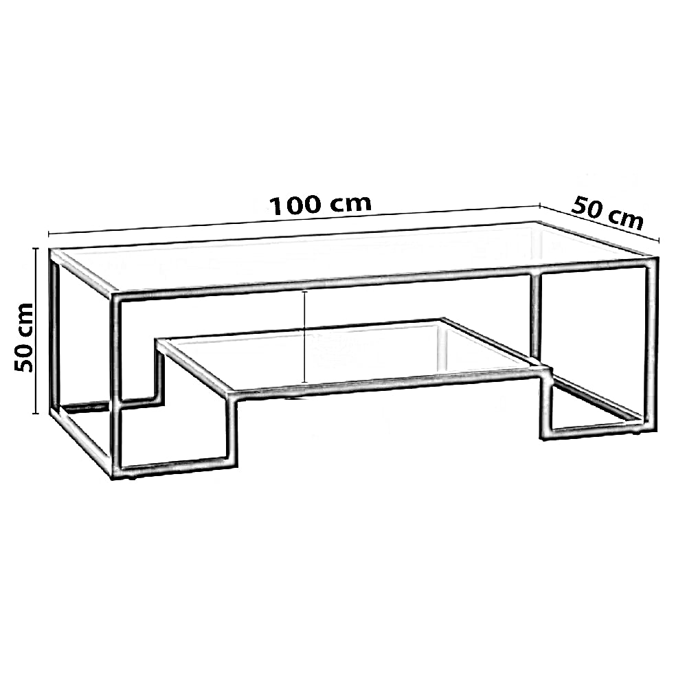 ترابيزة قهوة ستيل، 100*50*50 سم