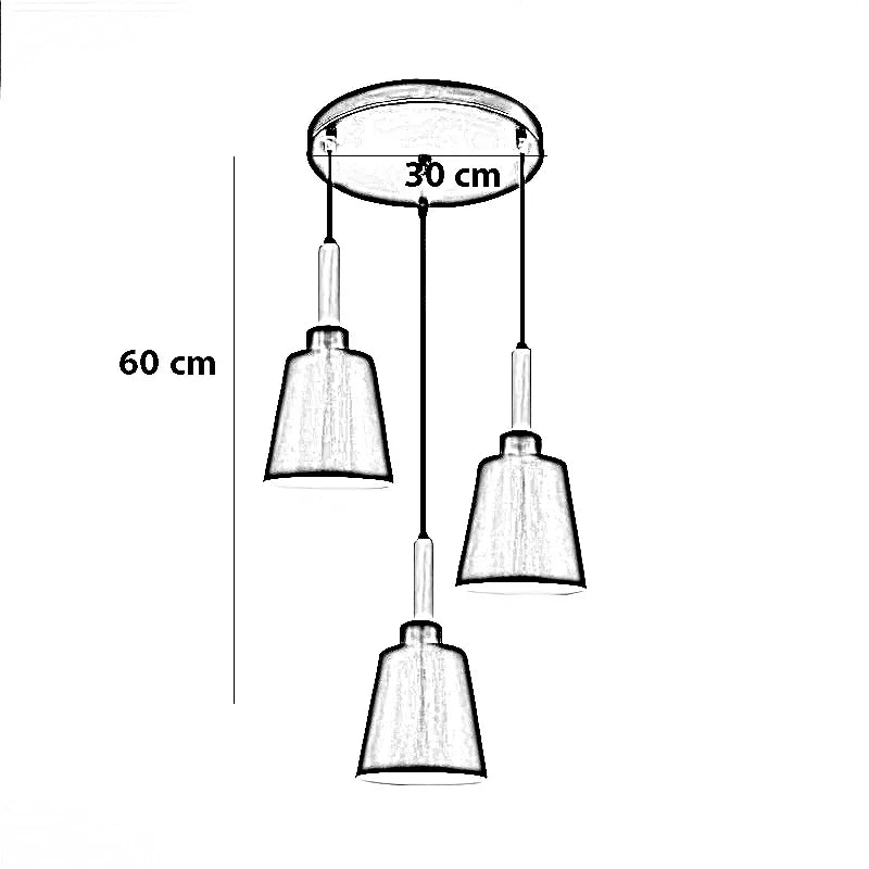 نجفة ستيل وخشب، 30*60 سم