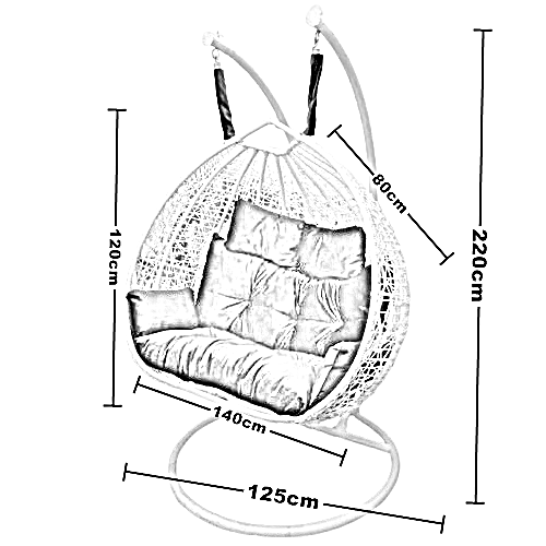 أرجوحة معدن و راتان، 125*220 سم