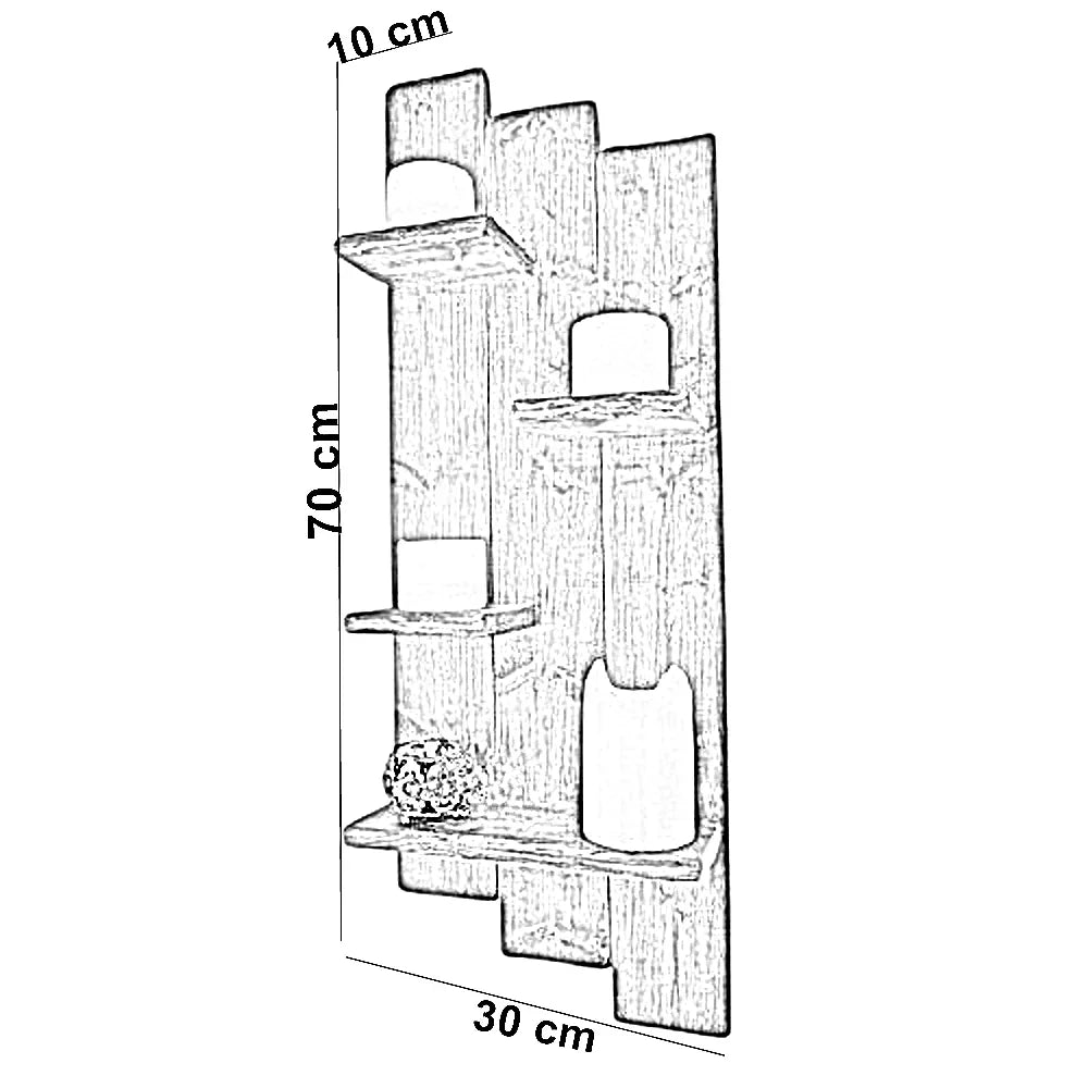 وحدة أرفف خشب موسكي، 30*10*70 سم