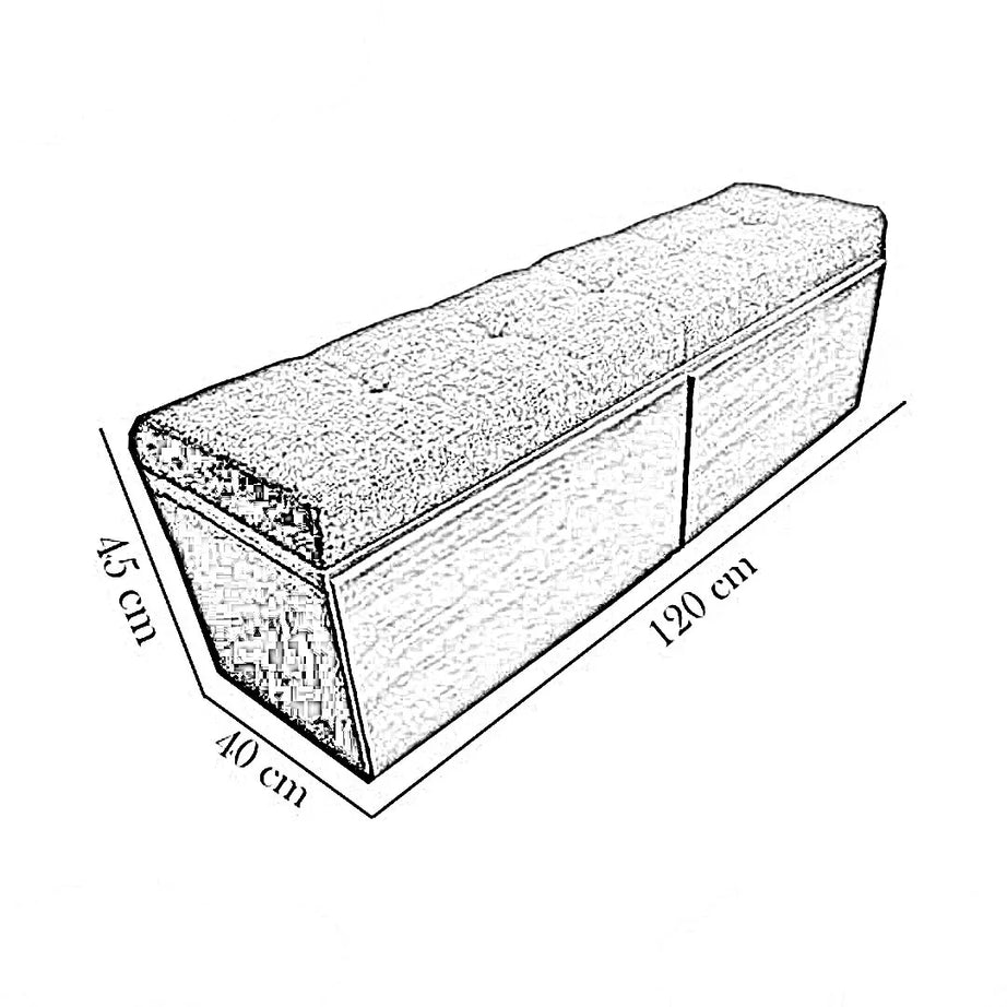 بانكيت مع جزامة خشب ام دي اف، 120*40*50 سم