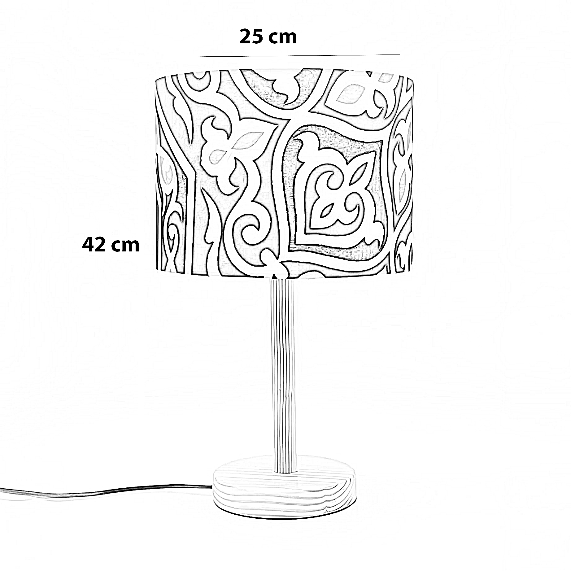 أباجورة رمضانية قماش، 25*42 سم