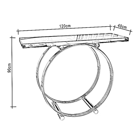 كونسول ومرايا ستيل، 120*40*90 سم