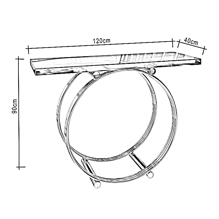 كونسول ومرايا ستيل، 120*40*90 سم