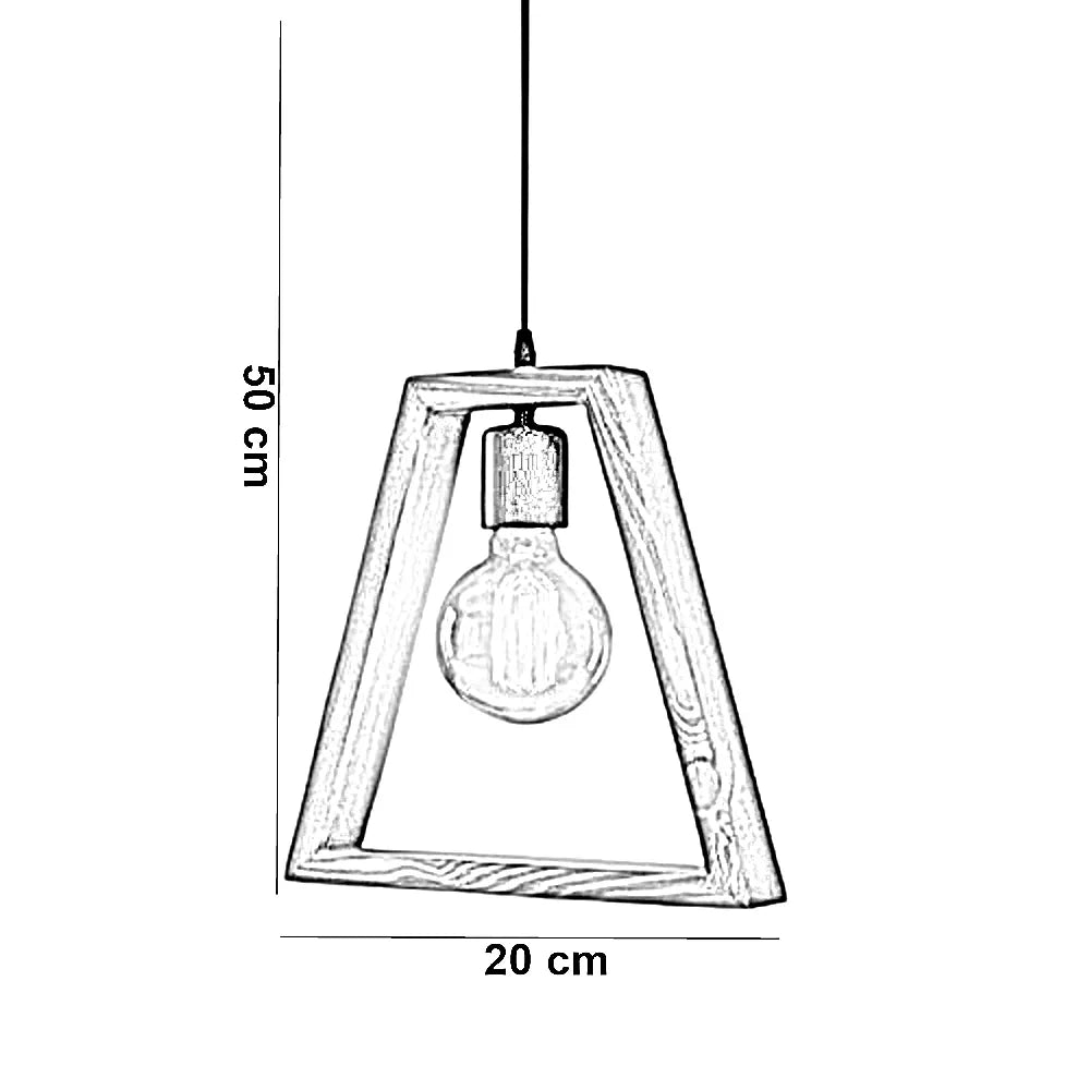 نجفة سقف خشب طبيعي، 20*50 سم