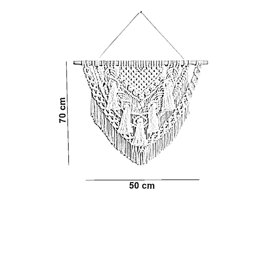 مكرمية حائط خشب، 50*70 سم