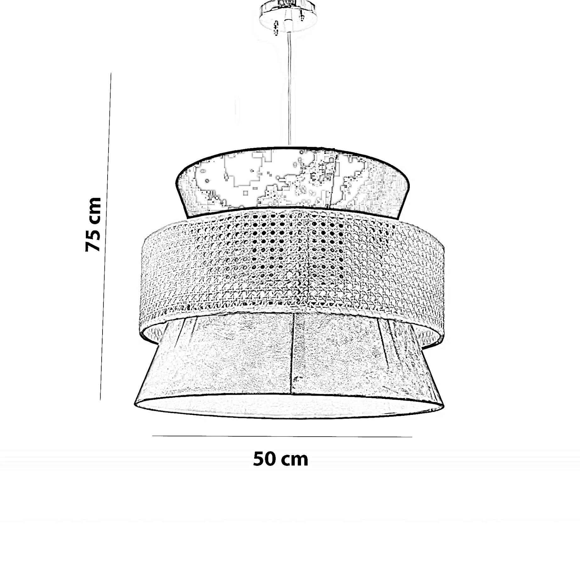 نجفة راتان، 50*75 سم