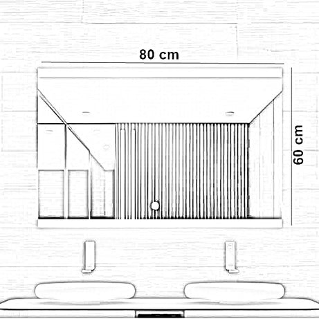 مرايا ليد حمام، 80*60 سم