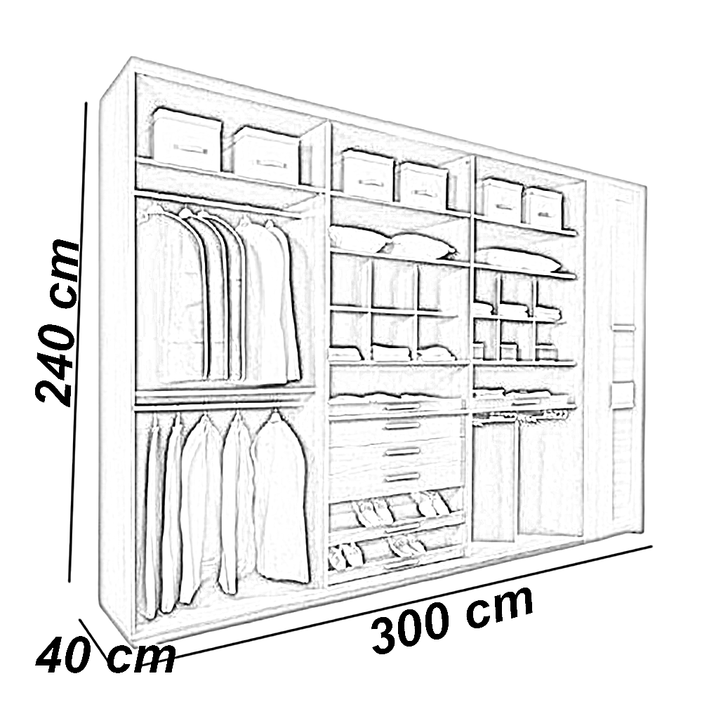 دريسنج خشب ام دي اف، 300*40* 240 سم