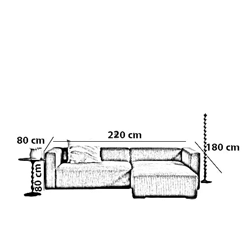 ركنة خشب موسكي سويدي، 220*180*80 سم