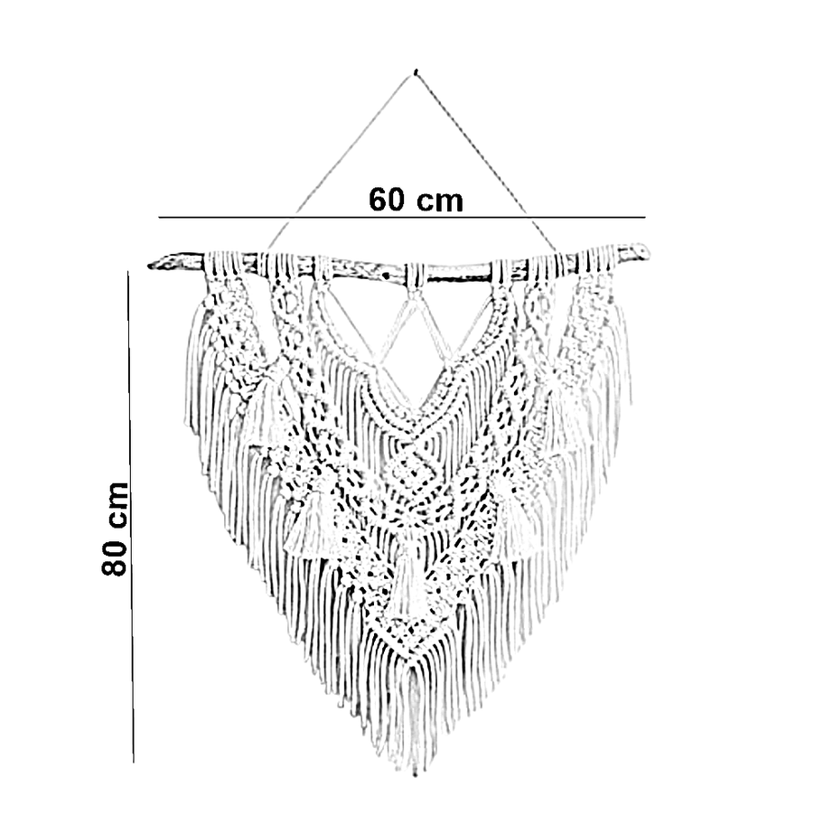 مكرمية حائط خشب، 60*80 سم