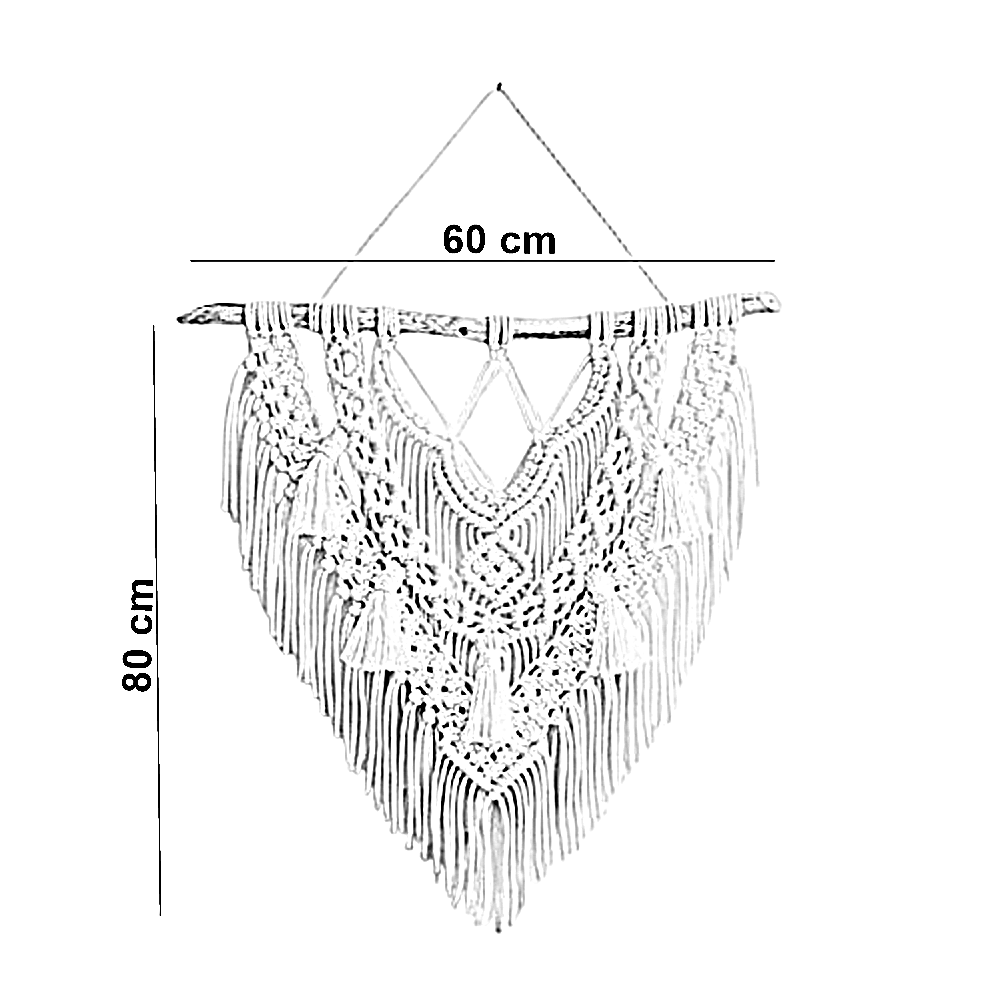 مكرمية حائط خشب، 60*80 سم