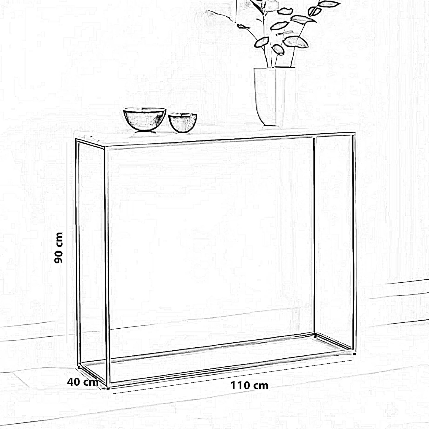 كونسول معدن، 110*40*90 سم