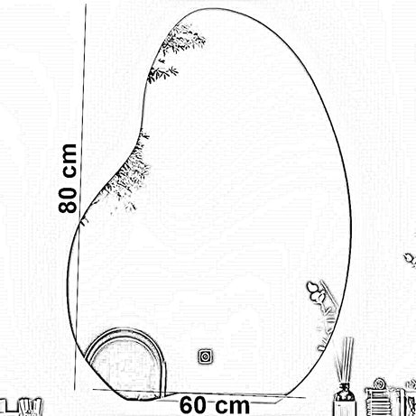 مرايا حمام سمارت، 80*60 سم