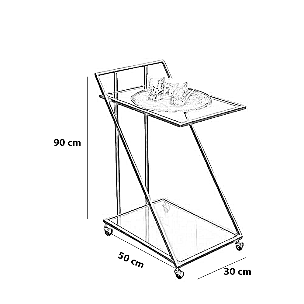 ترابيزة تقديم ستيل، 50*30*90 سم