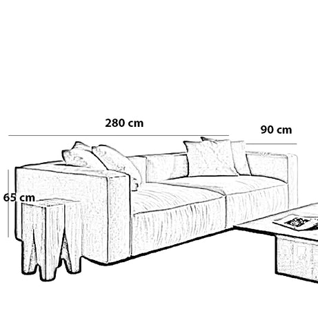 كنبة خشب زان، 280*90*65 سم