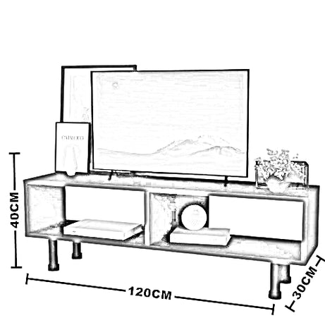 ترابيزة تليفزيون ام دي اف، 120*30*40 سم