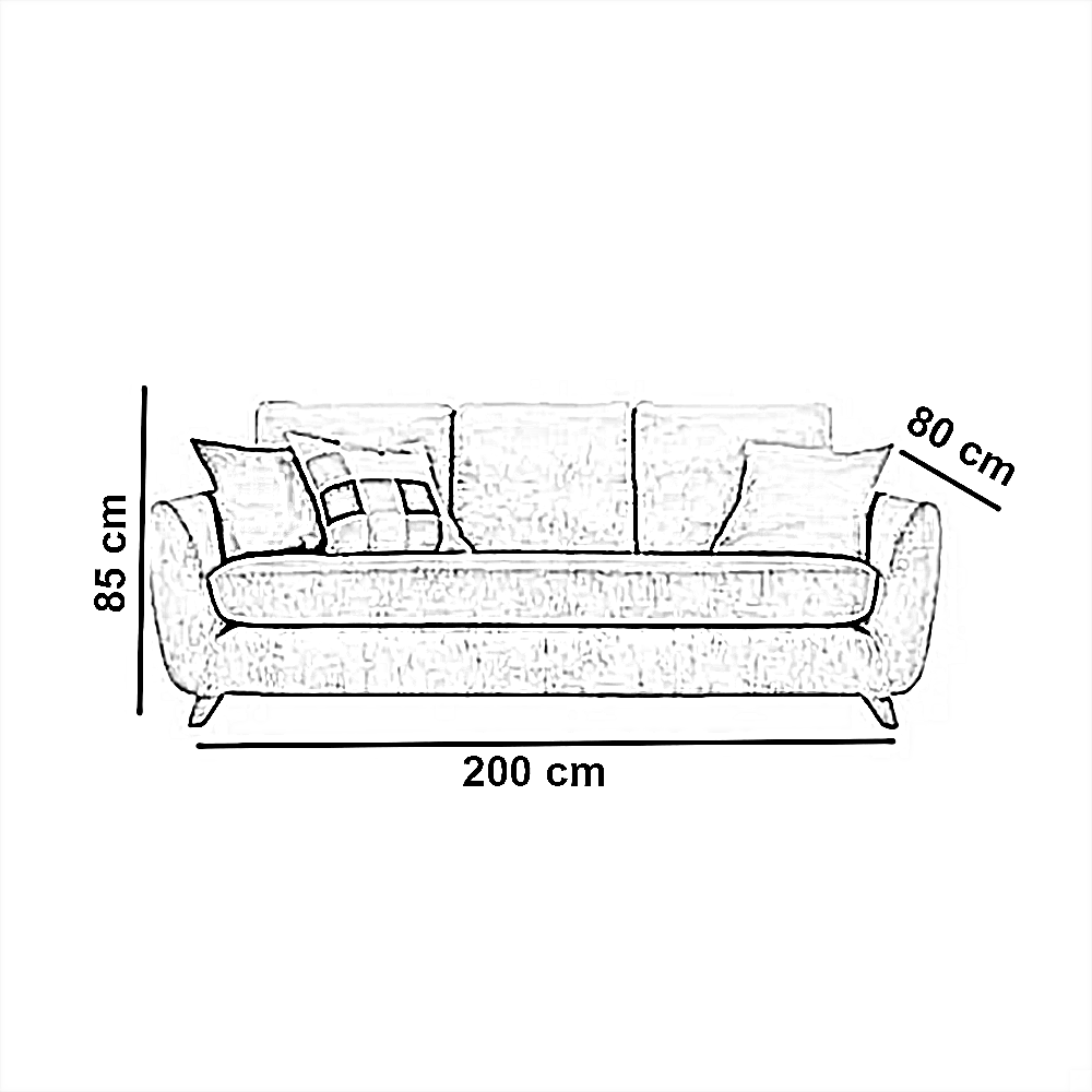 كنبة خشب زان أحمر، 200*80*85 سم