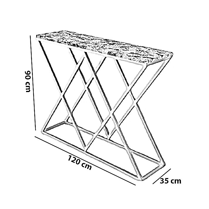 كونسول بسطح جرانيت، 120*35*90 سم