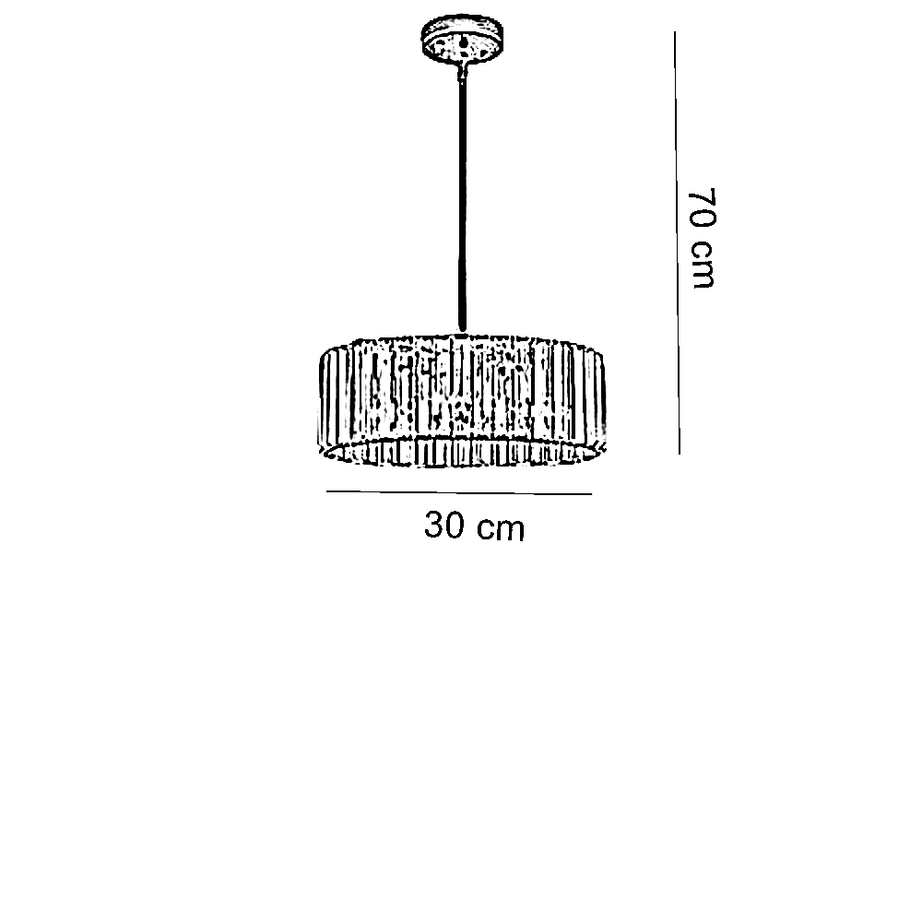 نجفة ستيل و كريستال، 30*70 سم- ذهبي