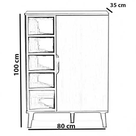 جزامة خشب ام دي اف اسباني، 80*35*100 سم