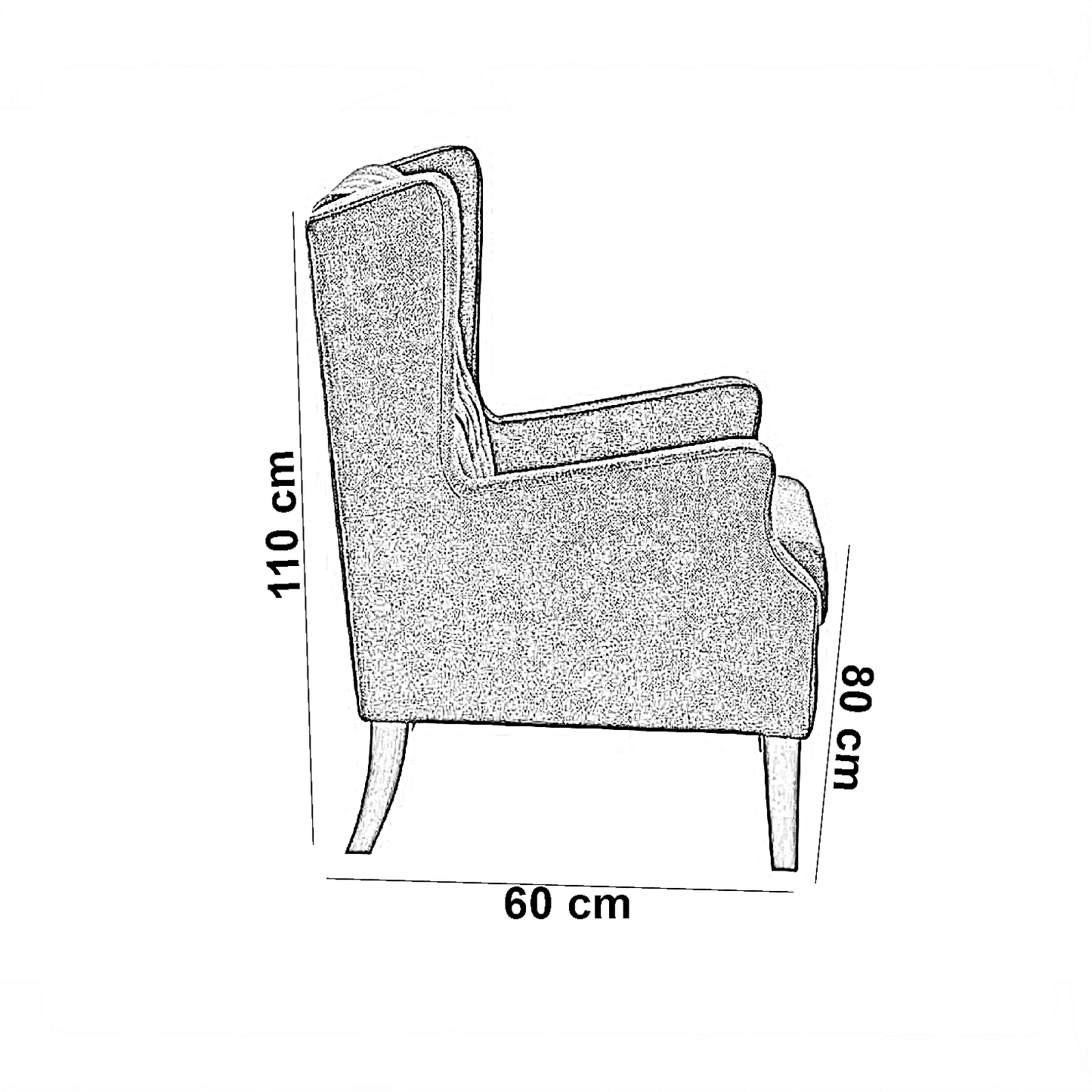 كرسي خشب زان، 80*60*110 سم