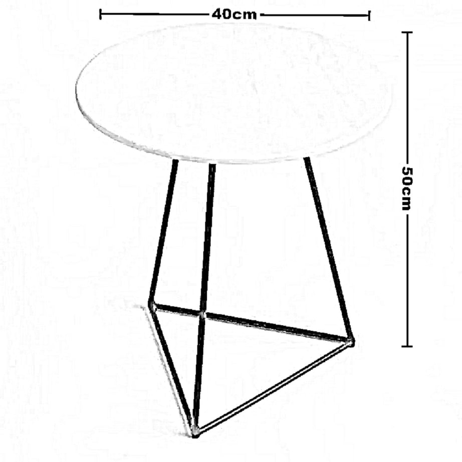 ترابيزة جانبية ستيل بسطح رخام، 40*40*50 سم