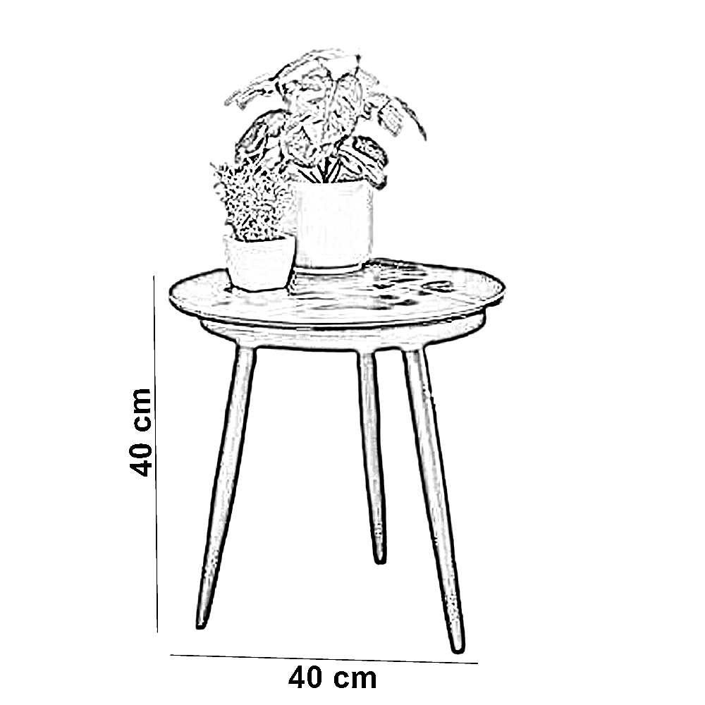 ترابيزة خارجية ستيل وام دي اف، 40*40 سم