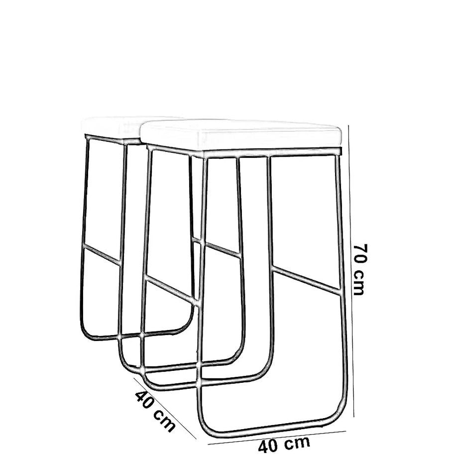 كرسي بار ستيل و جلد، 40*40*70 سم