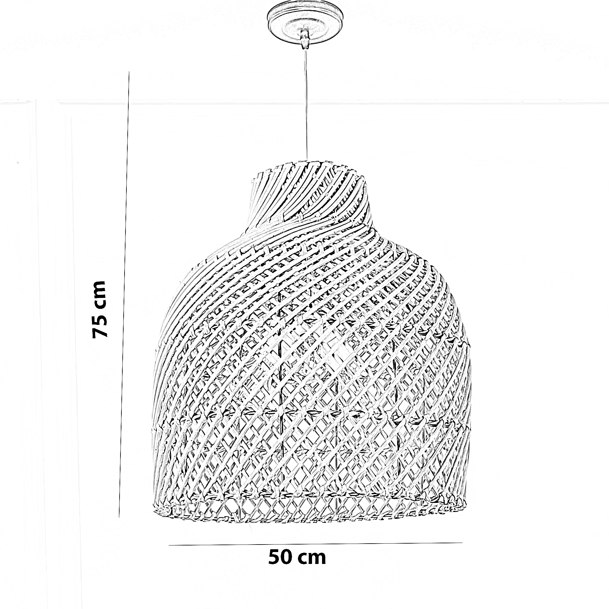 نجفة خيزران، 50*75 سم