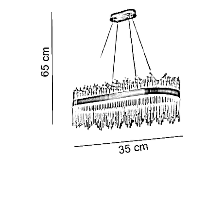 نجفة معدن - كريستال، 35*65 سم- ذهبي