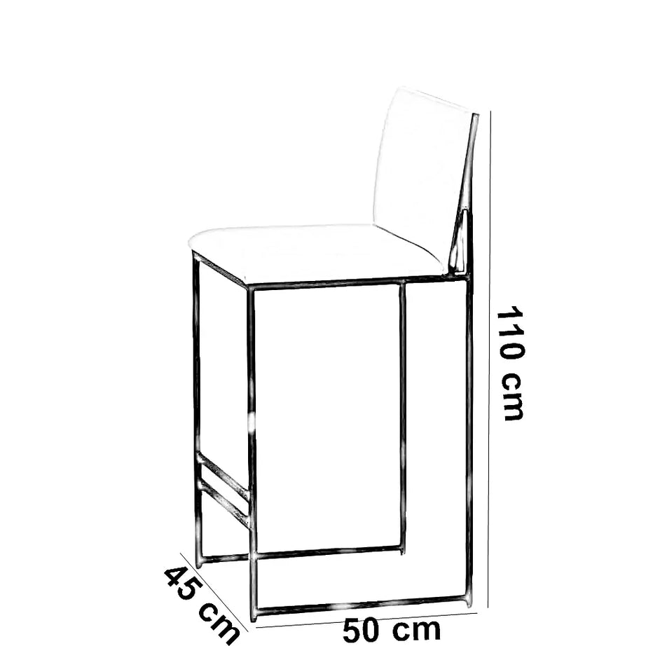 كرسي بار ستيل و جلد، 45*50*110 سم