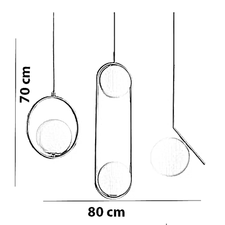 نجفة معدن، 80*70 سم