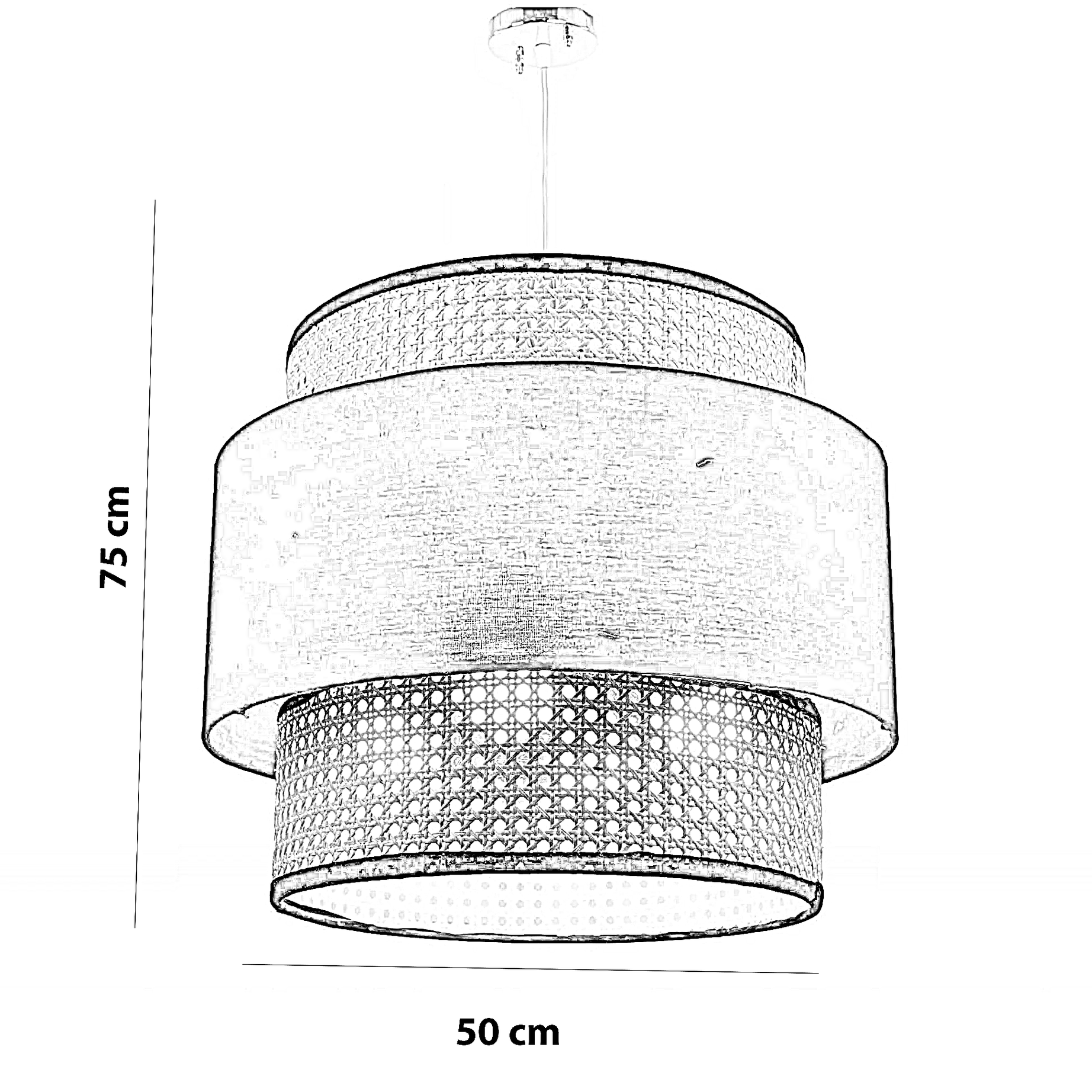 نجفة راتان، 50*75 سم