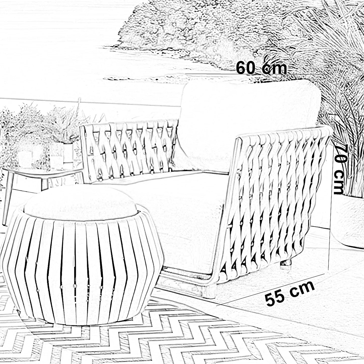 طقم خارجي ستيل و دوبار، 3 قطع