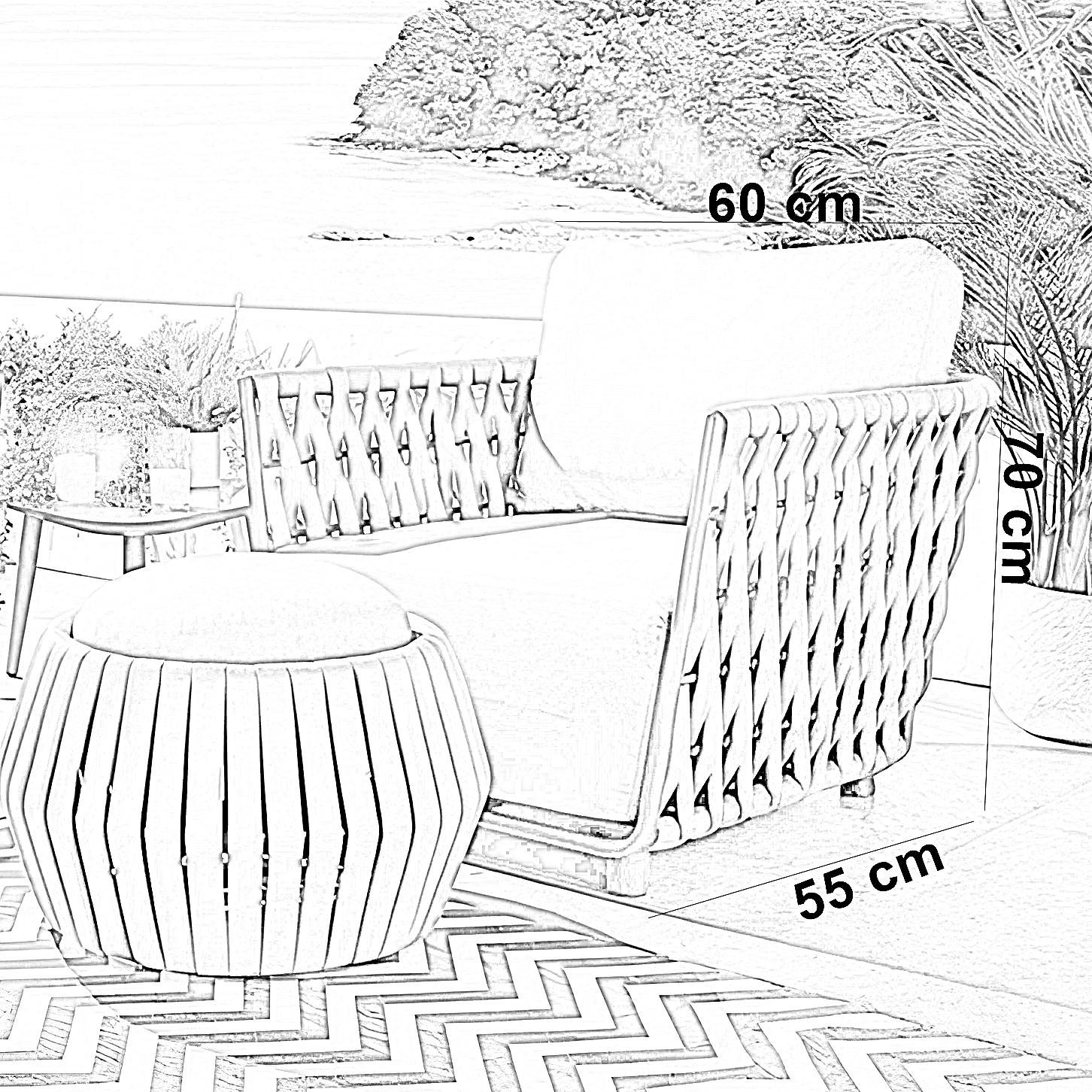 طقم خارجي ستيل و دوبار، 3 قطع