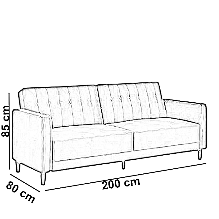 كنبة خشب زان، 200*80*85 سم