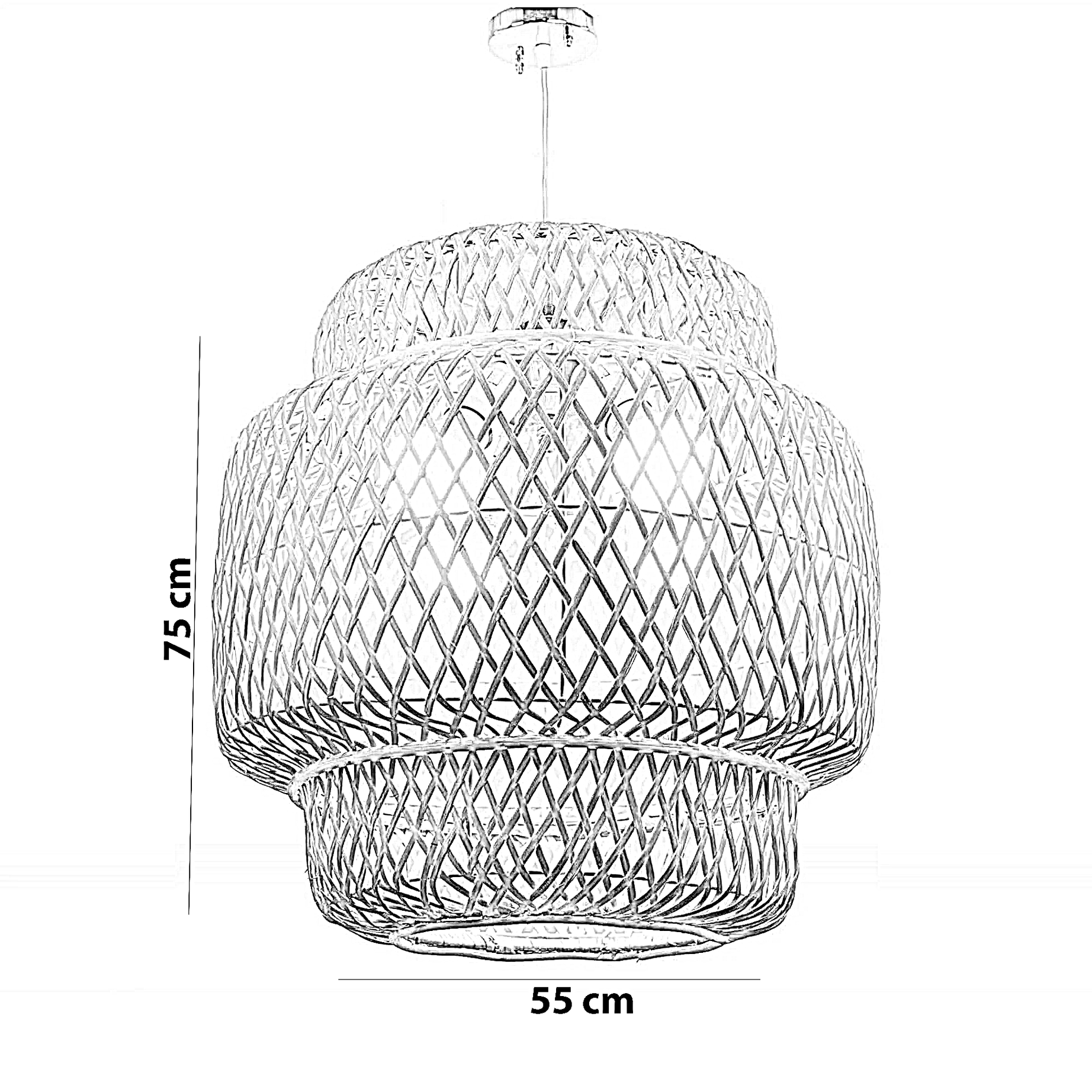 نجفة خيزران، 55*75 سم