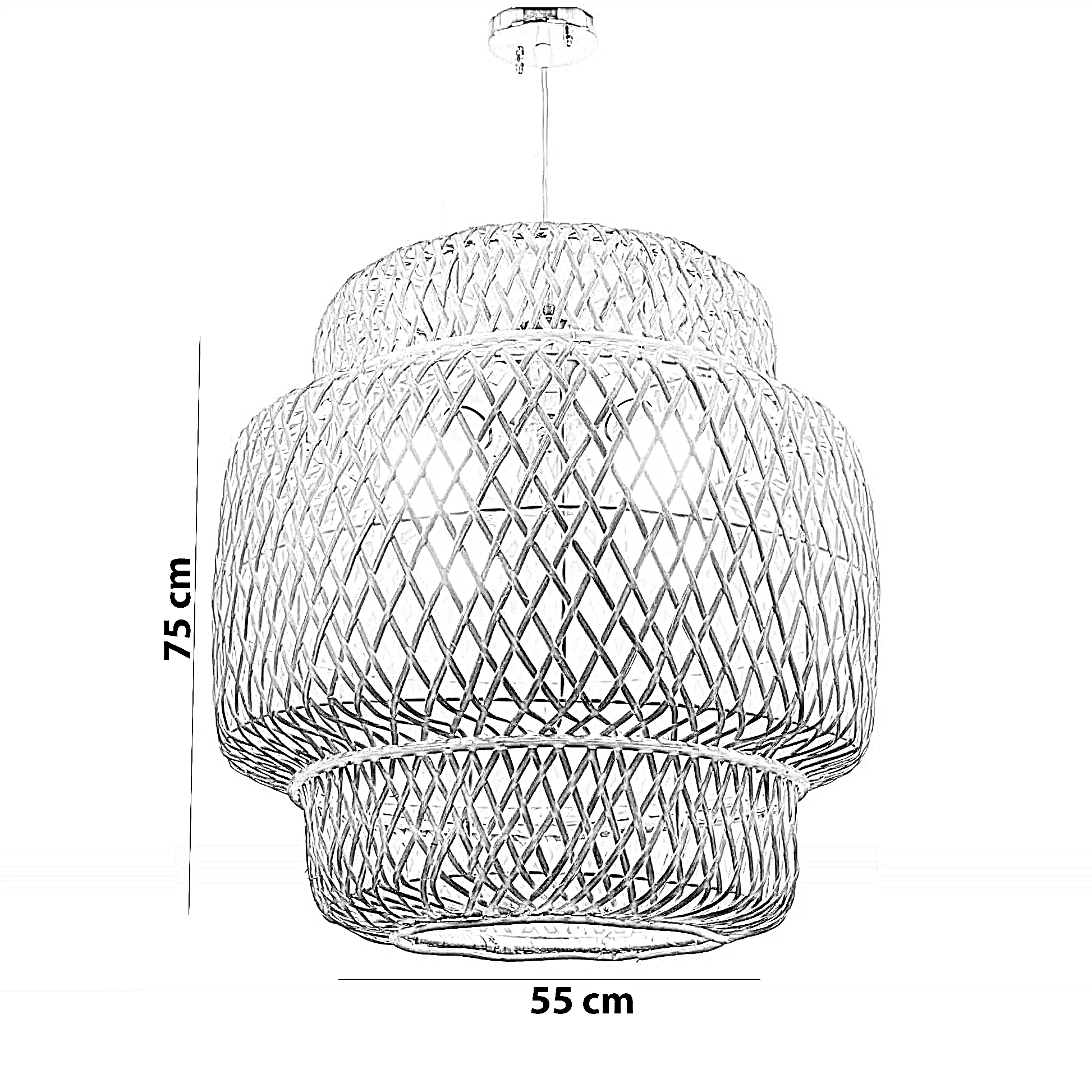 نجفة خيزران، 55*75 سم