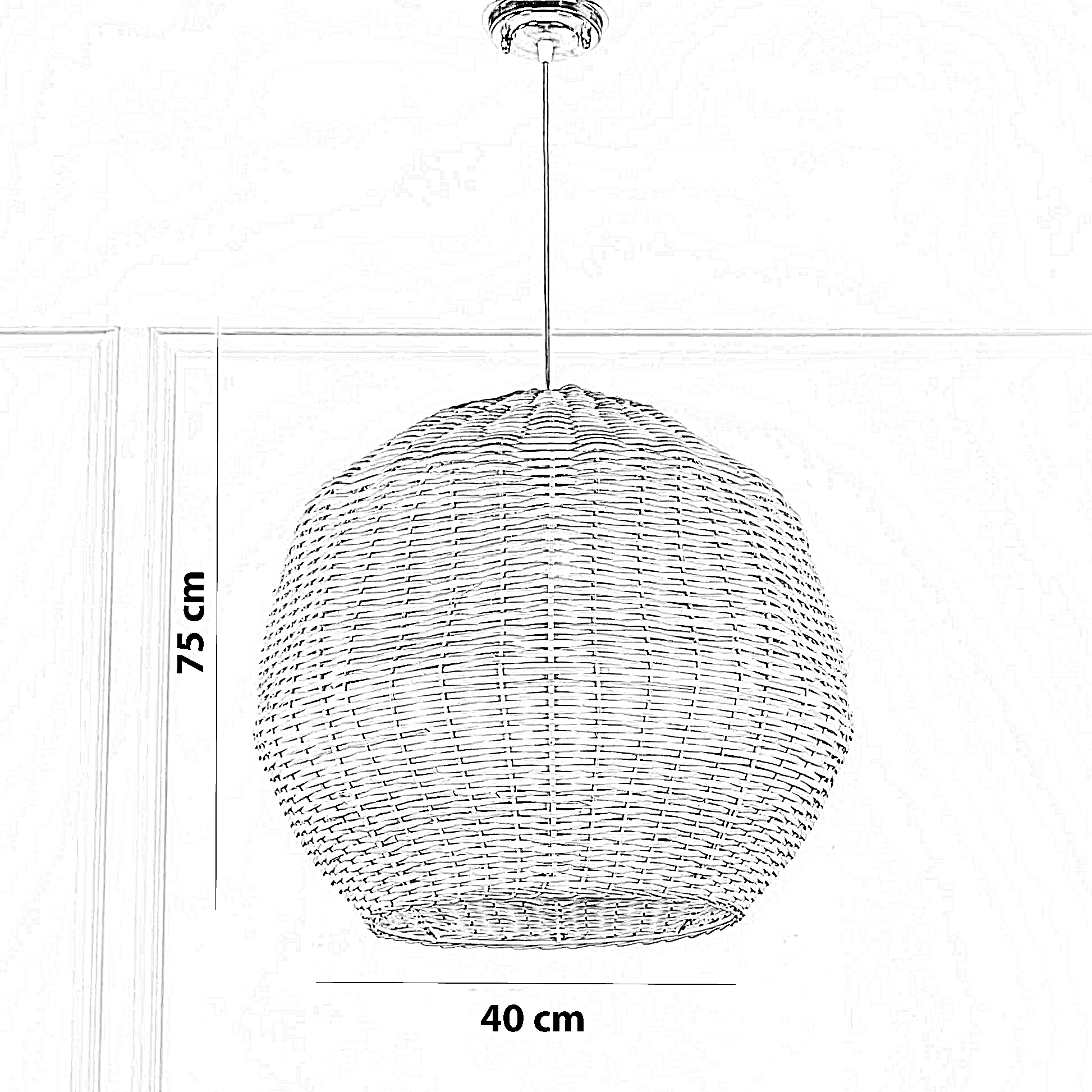 نجفة راتان، 40*75 سم