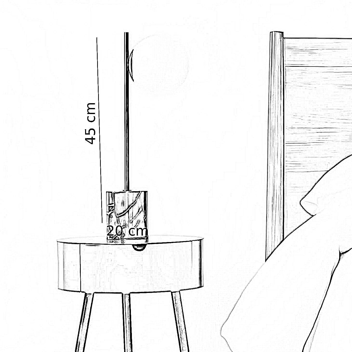 أباجورة ستيل، 20*45 سم