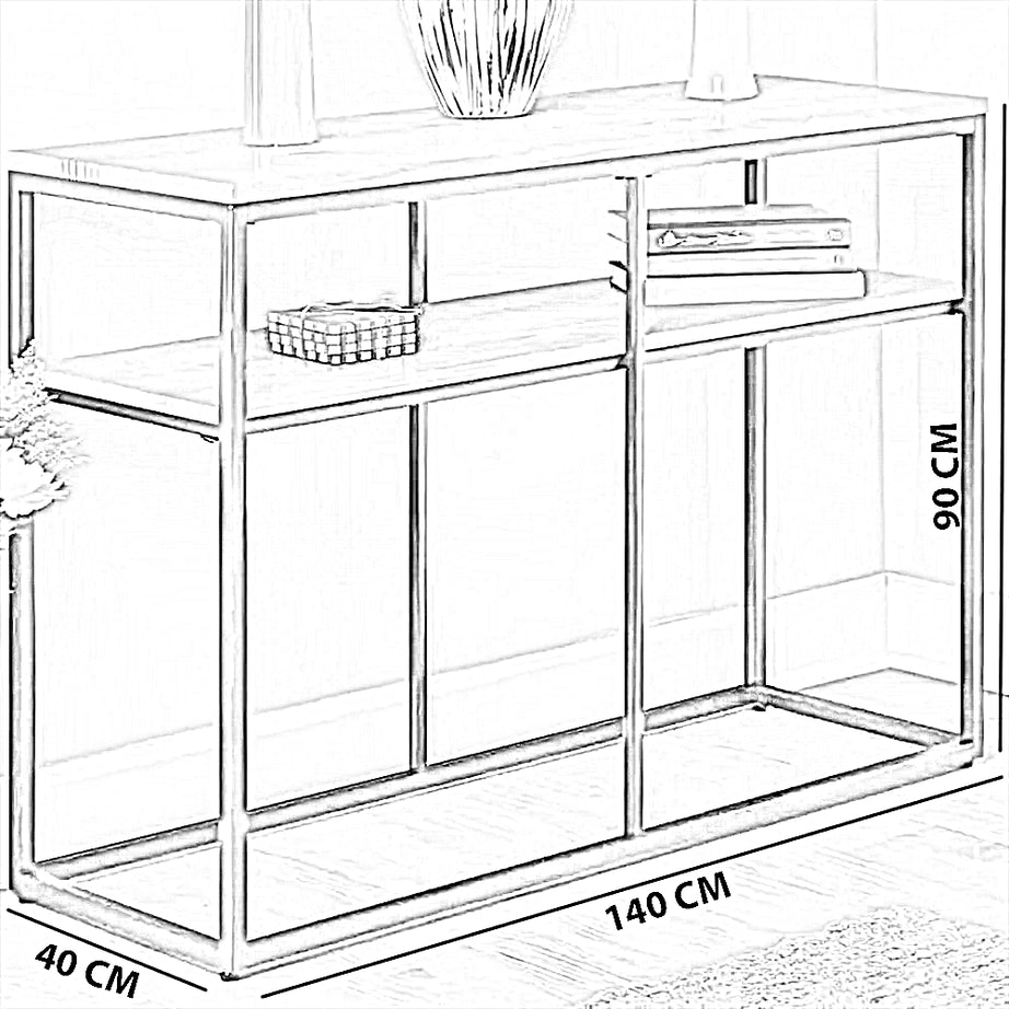 كونسول معدن، 140*40*90 سم