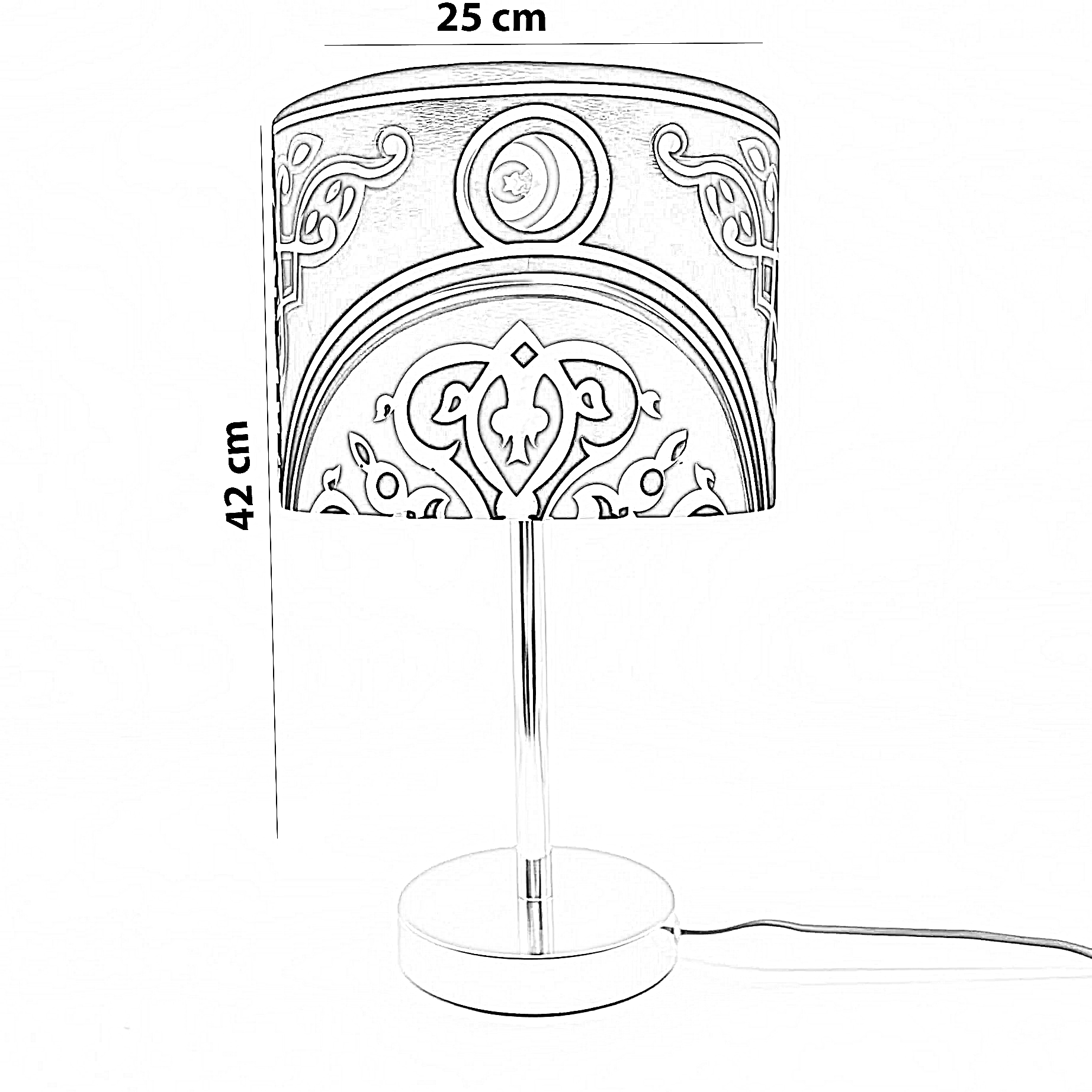 أباجورة رمضانية قماش، 25*42 سم