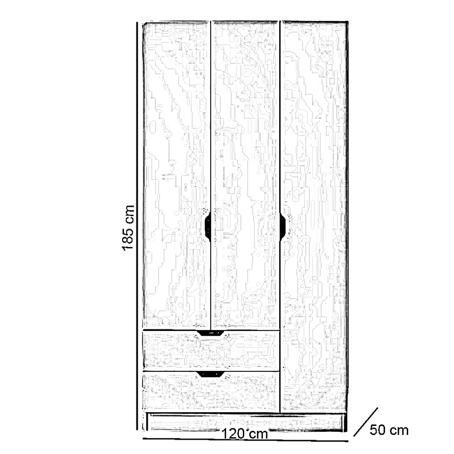 دولاب خشب ام دي اف، 120*50*185 سم