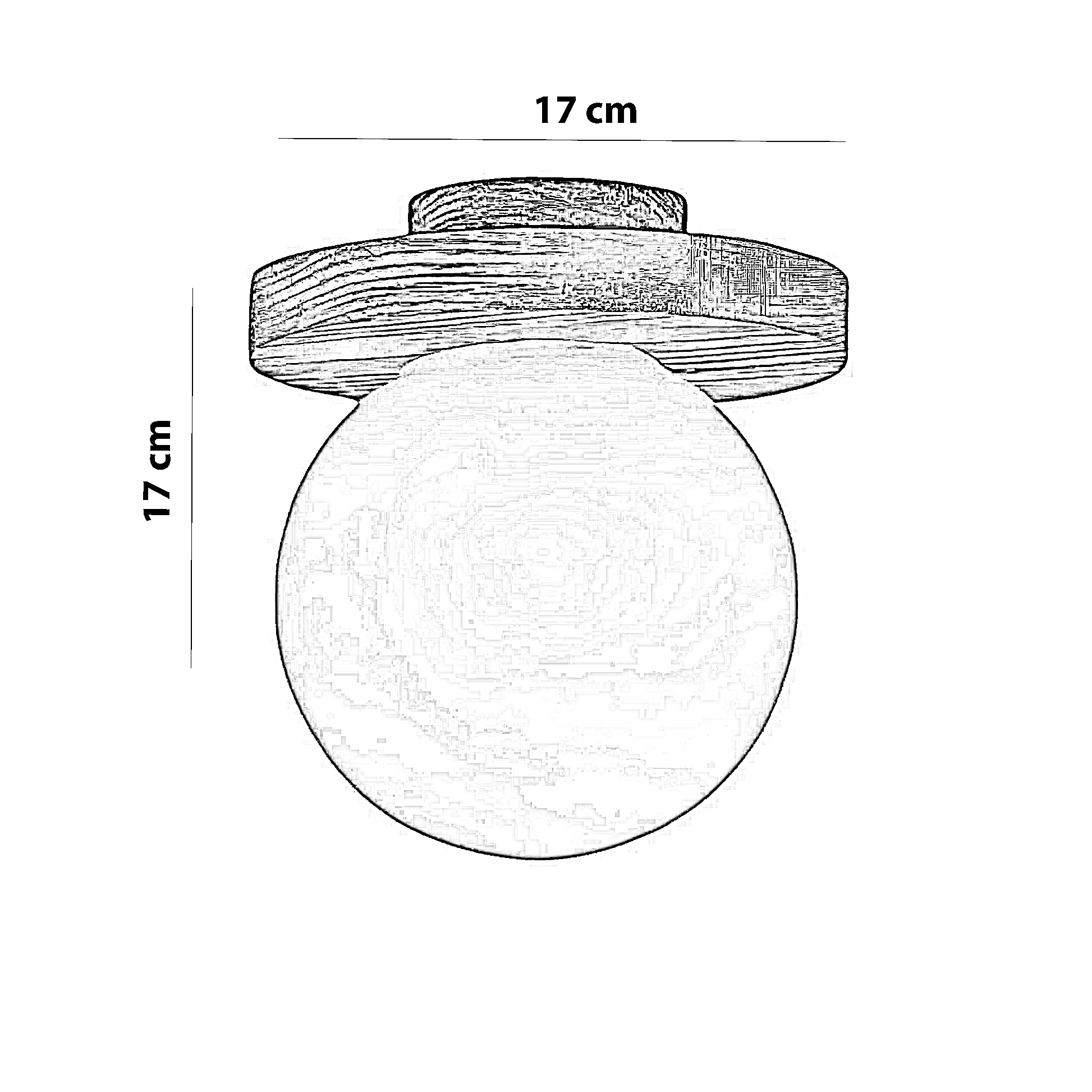 نجفة خشب زان، 17*17 سم