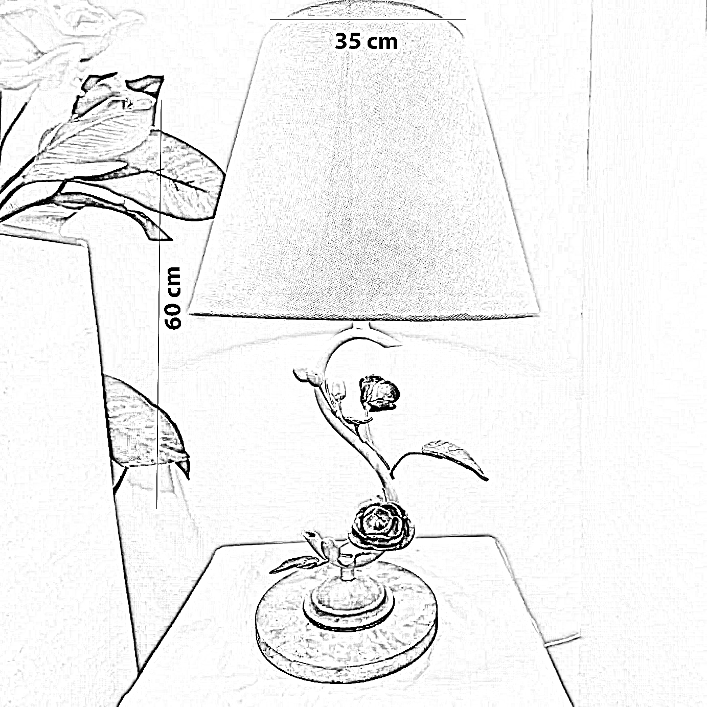 أباجورة معدن، 35*60 سم