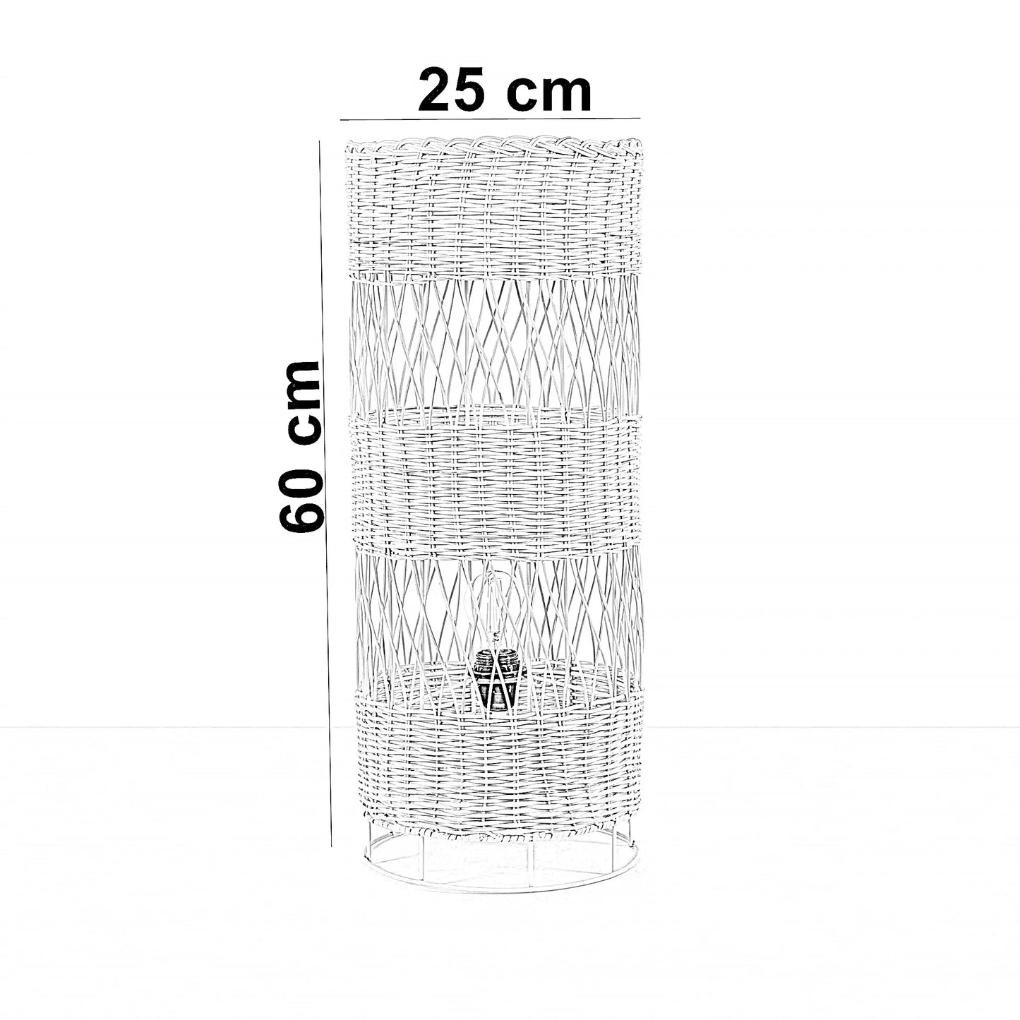 أباجورة أرضية خيزران، 25*60 سم