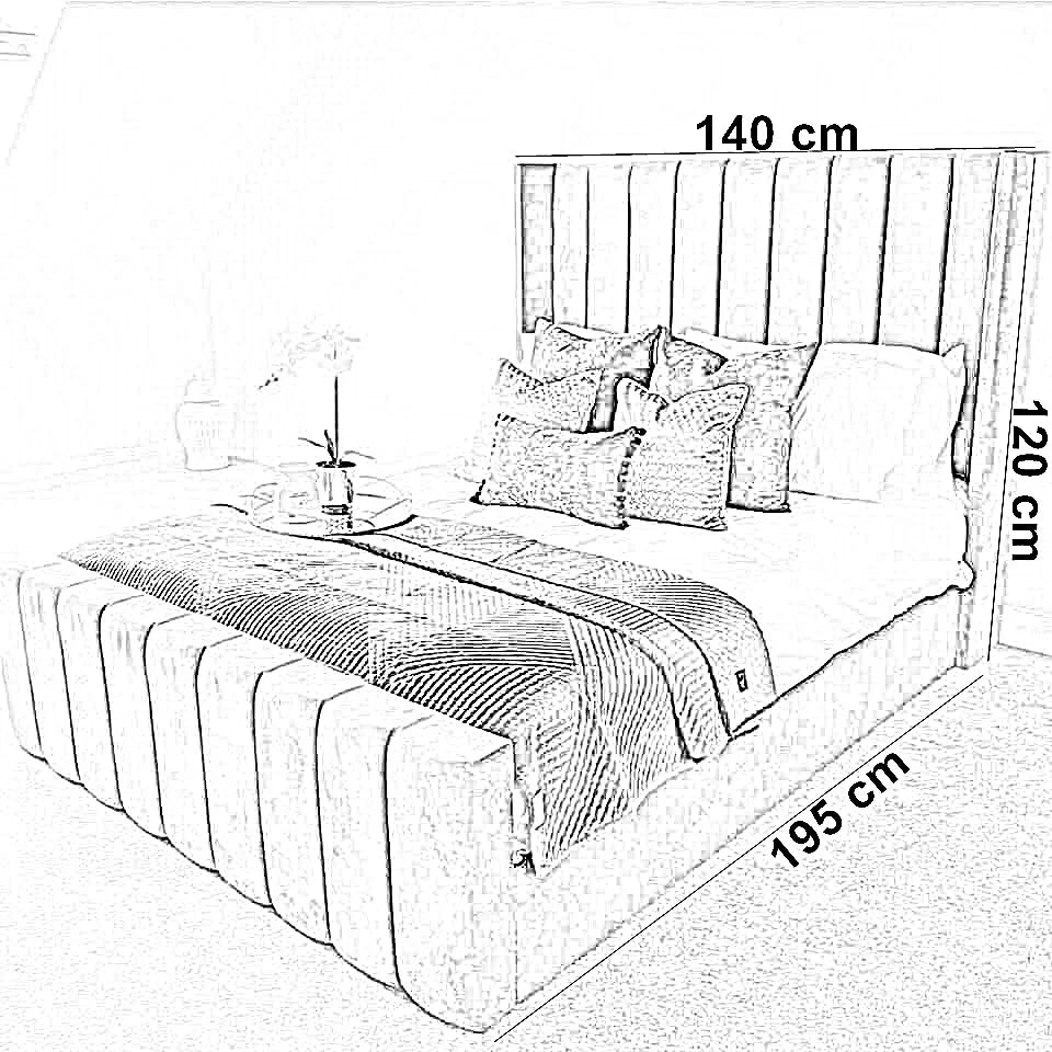 سرير كوين خشب كونتر، 140*195*120 سم