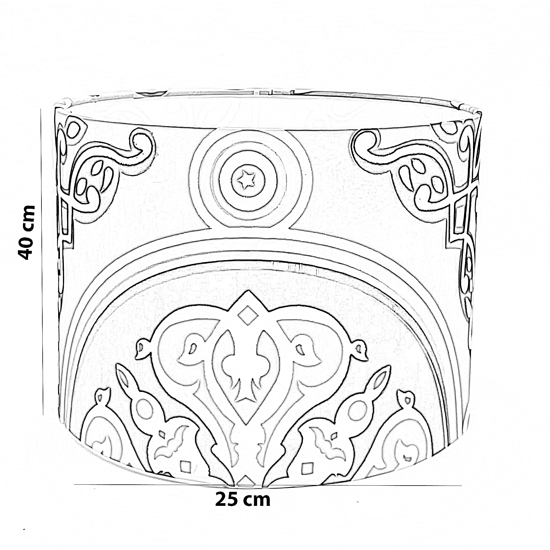 شابوه أباجورة قماش، 25*40 سم