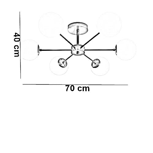 نجفة ستيل و زجاج، 70*40 سم